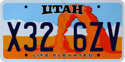 UT license plate X326ZV