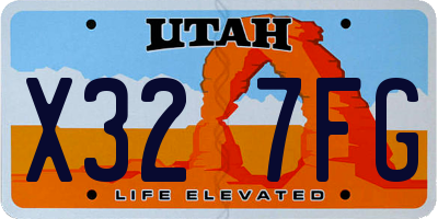 UT license plate X327FG