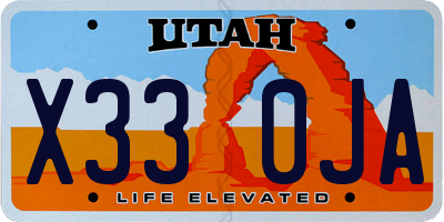 UT license plate X330JA