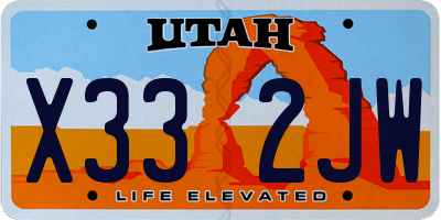UT license plate X332JW