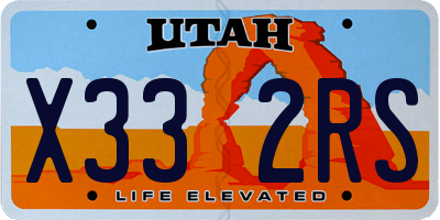UT license plate X332RS