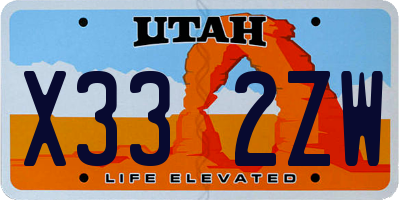 UT license plate X332ZW