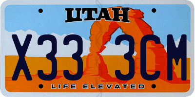 UT license plate X333CM
