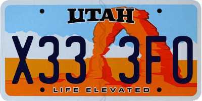 UT license plate X333FO