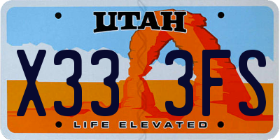 UT license plate X333FS