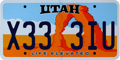 UT license plate X333IU