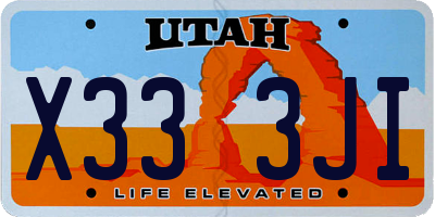 UT license plate X333JI
