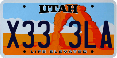 UT license plate X333LA