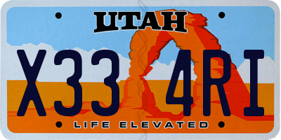 UT license plate X334RI