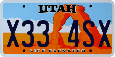 UT license plate X334SX