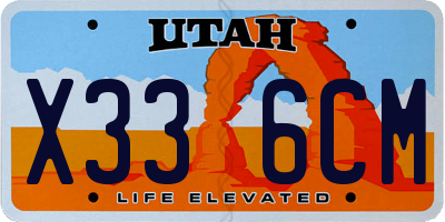UT license plate X336CM