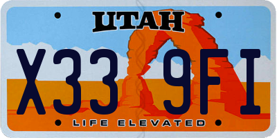 UT license plate X339FI