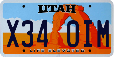 UT license plate X340IM