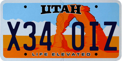 UT license plate X340IZ