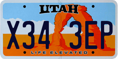UT license plate X343EP
