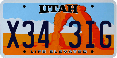 UT license plate X343IG