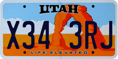 UT license plate X343RJ