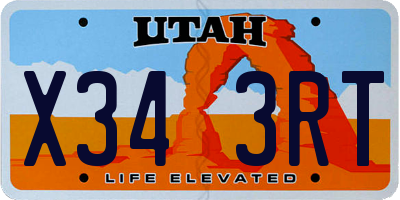 UT license plate X343RT
