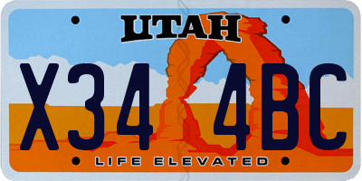 UT license plate X344BC