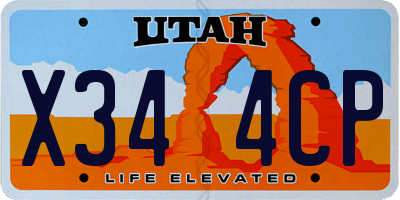UT license plate X344CP