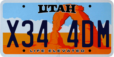 UT license plate X344DM
