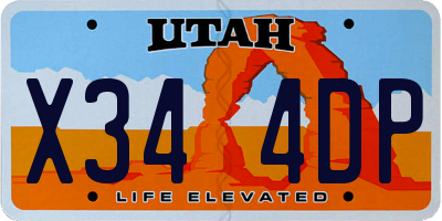 UT license plate X344DP