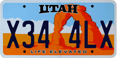 UT license plate X344LX