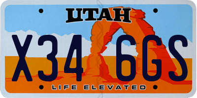 UT license plate X346GS