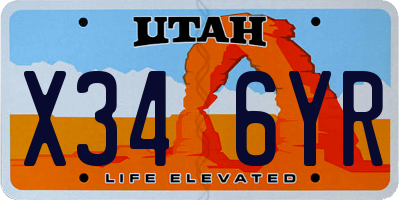 UT license plate X346YR