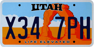 UT license plate X347PH