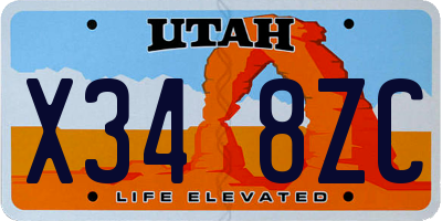 UT license plate X348ZC