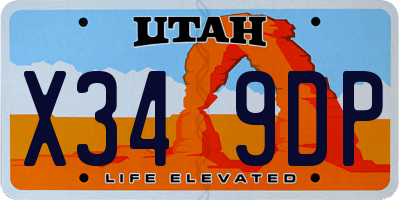 UT license plate X349DP