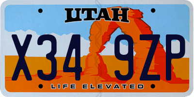 UT license plate X349ZP