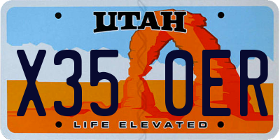 UT license plate X350ER