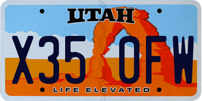 UT license plate X350FW
