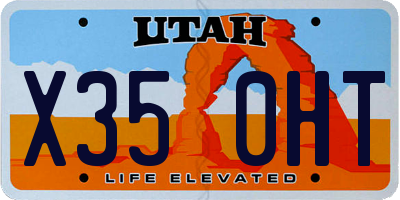 UT license plate X350HT
