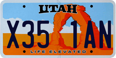 UT license plate X351AN
