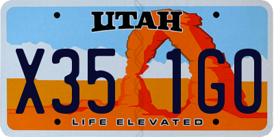 UT license plate X351GO