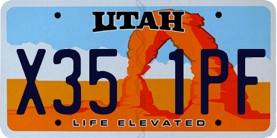 UT license plate X351PF