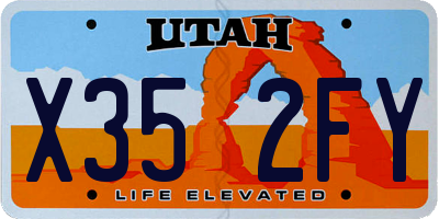 UT license plate X352FY
