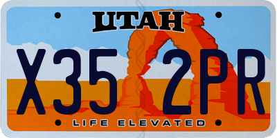 UT license plate X352PR