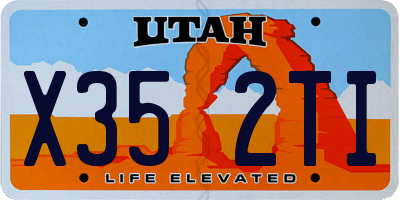 UT license plate X352TI