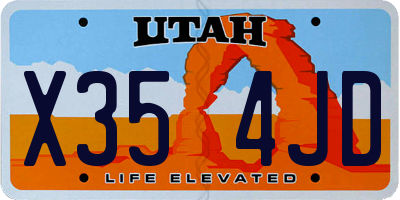 UT license plate X354JD