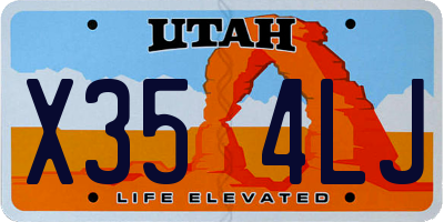 UT license plate X354LJ