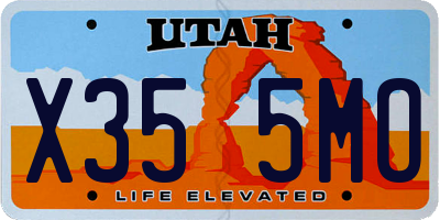 UT license plate X355MO