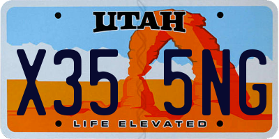 UT license plate X355NG