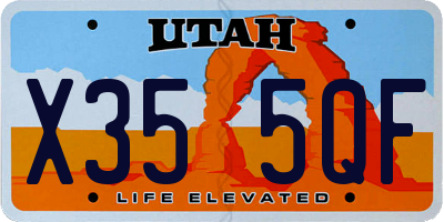 UT license plate X355QF