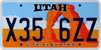 UT license plate X356ZZ