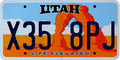 UT license plate X358PJ
