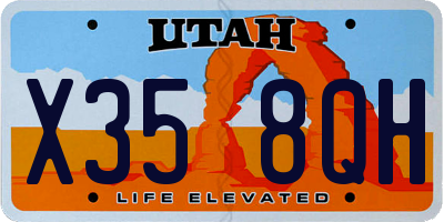 UT license plate X358QH